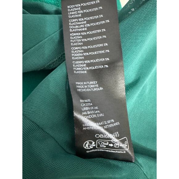 Anthropologie The Maya Ruched Cowl-Neck Midi Dress Kelly Green Stretch Sz XS New - Picture 14 of 14